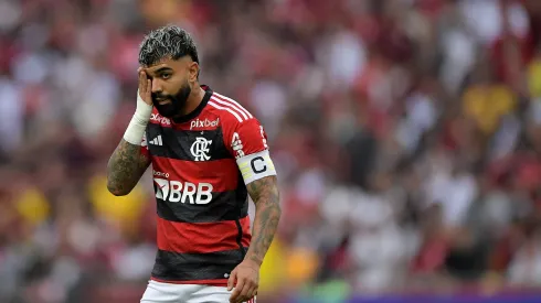 Gabigol jogador do Flamengo durante partida no Maracanã. Foto: Thiago Ribeiro/AGIF
