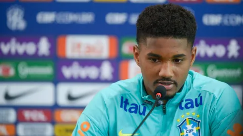 Abner jogador do Brasil durante em coletiva de imprensa. Foto: Jhony Pinho/AGIF