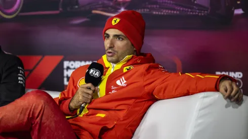 Carlos Sainz em coletiva no GP de Las Vegas

