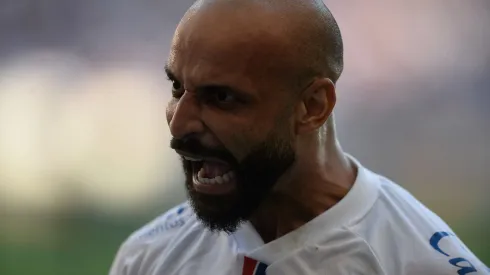 Thaciano jogador do Bahia comemora seu gol durante partida contra o Atletico-GO no estadio Arena Fonte Nova pelo campeonato Brasileiro A 2024. Foto: Jhony Pinho/AGIF
