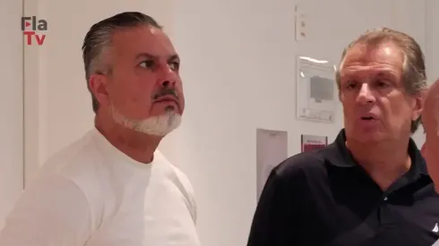José Boto, gerente esportivo do Flamengo, ao lado de BAP, novo presidente do Clube
Imagem: Reprodução/Fla TV