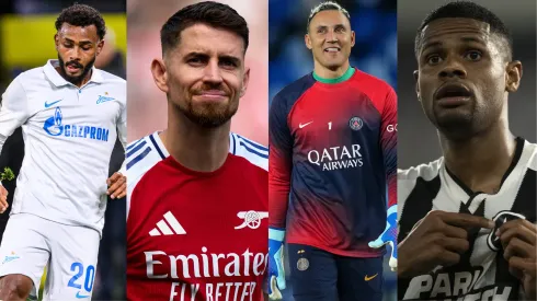 Veja as mudanças dos times brasileiros para a temporada de 2025. Fotos: Wendel, Navas e Jorginho (Getty Images); Junior Santos (AGIF). 
