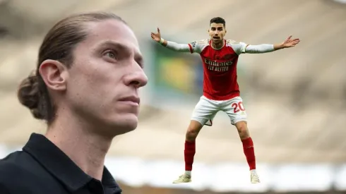 Filipe Luís é o grande entusiasta da contratação de Jorginho -
Fotos: Jorge Rodrigues/AGIF e Ian MacNicol/Getty Images