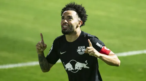 Claudinho jogador do Bragantino comemora seu gol durante partida contra o Santo Andre no estadio Nabi Abi Chedid pelo campeonato Paulista 2021. Foto: Diogo Reis/AGIF
