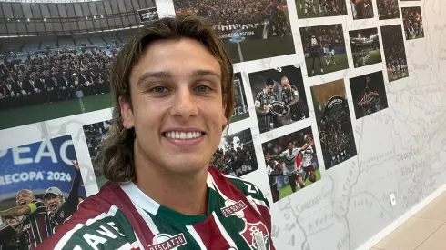 Canobbio sendo apresentado oficialmente pelo Fluminense.
Foto: Fluminense
