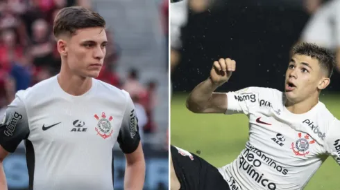 Breno Bidon e Gabriel Moscardo: revelações do Corinthians – Fotos: Robson Mafra/AGIF e Jorge Rodrigues/AGIF