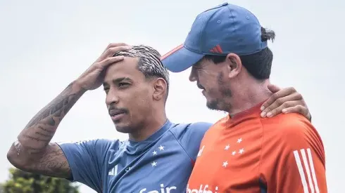 Matheus Pereira e Diniz no Cruzeiro. Foto: Gustavo Aleixo/Cruzeiro
