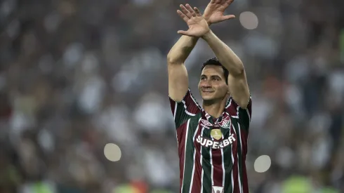 Ganso jogador do Fluminense comemora seu classificação após partida contra o Grêmio no estádio Maracanã pelo campeonato Copa Libertadores 2024. Foto: Jorge Rodrigues/AGIF