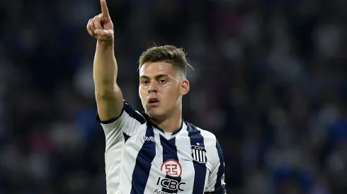 CORDOBA, ARGENTINA – JUNE 29: Federico Girotti Bonazza of Talleres gestures during a round of sixteen first leg match between Talleres and Colon as part of Copa CONMEBOL Libertadores 2022 at Mario Alberto Kempes Stadium on June 29, 2022 in Cordoba, Argentina. (Photo by Hernan Cortez/Getty Images)