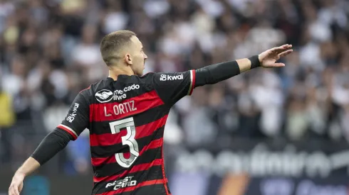 Leo Ortiz jogador do Flamengo durante partida contra o Corinthians no estádio Arena Corinthians pelo campeonato Copa Do Brasil 2024. Foto: Anderson Romão/AGIF