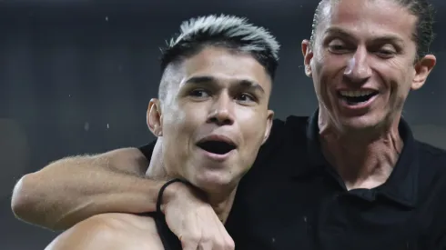 PA – BELEM – 02/02/2025 – SUPERCOPA 2025, FLAMENGO X BOTAFOGO – Luis Araújo jogador do Flamengo comemora seu gol durante partida contra o Botafogo no estadio Mangueirao pelo campeonato Supercopa 2025. Foto: Fernando Torres/AGIF