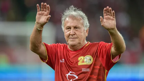 Zico jogador do time Vermelho durante partida contra o time branco no estadio Maracana pelo Jogo das Estrelas – Zico All Star Game 2024 Foto: Thiago Ribeiro/AGIF