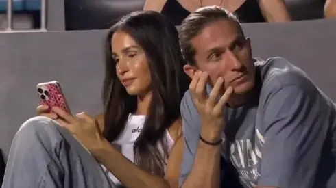 Filipe Luís assiste ao Rio Open em folga do Flamengo. Foto: Reprodução / SporTV