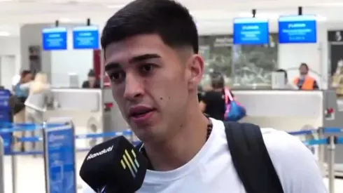 Ruben Lezacano em entrevista no embarque rumo ao Brasil para assinar com o Flu