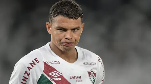 Thiago Silva, jogador do Fluminense, durante partida contra o Botafogo no estadio Engenhao pelo campeonato Carioca 2025. Foto: Thiago Ribeiro/AGIF