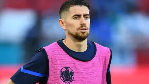 Jorginho durante partida pelas quartas de final da Euro 2020, entre Itália e Bélgica, em 2021. Foto: Claudio Villa
