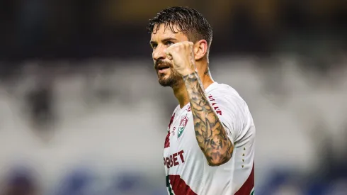 Everaldo jogador do Fluminense comemora seu gol durante partida contra o Águia de Marabá no estádio Mangueirão pelo campeonato Copa Do Brasil 2025. Foto: Fernando Torres/AGIF