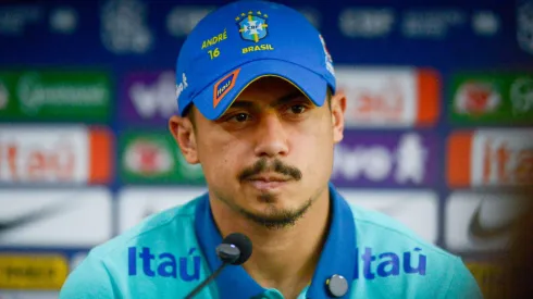 André, jogador do Brasil durante coletiva de imprensa antes do treino da equipe realizado no Barradao. Foto: Jhony Pinho/AGIF