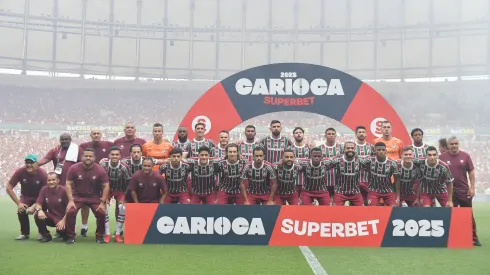 Elenco do Fluminense durante a final do Campeonato Carioca – Foto: Thiago Ribeiro/AGIF