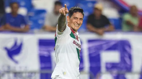 Germán Cano, jogador do Fluminense, comemora seu gol durante partida contra o Águia de Marabá, pela Copa do Brasil. Foto: Fernando Torres/AGIF.