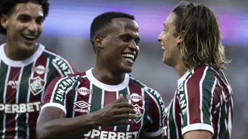 Arias e Canobbio comemorando pelo Fluminense durante o Campeonato Carioca – Foto: Jorge Rodrigues/AGIF
