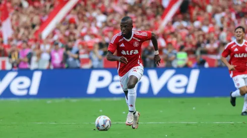 Enner Valencia, jogador do Internacional, em ação na decisão do Campeonato Gaúcho. Foto: Ricardo Duarte/Internacional.