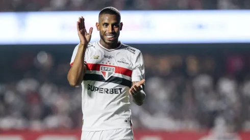 André Silva jogador do São Paulo durante partida contra o Sport no estádio Morumbi pelo campeonato Brasileiro A 2025. Foto: Marco Miatelo/AGIF