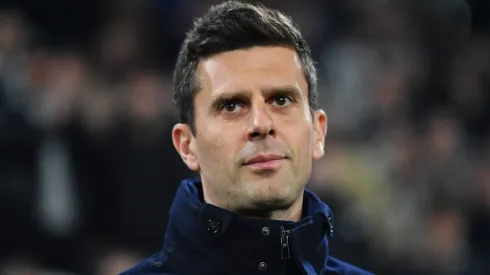 TURIN, ITALY – MARCH 03: Thiago Motta, Head Coach of Juventus, looks on prior to the Serie A match between Juventus and Verona at Allianz Stadium on March 03, 2025 in Turin, Italy. (Photo by Valerio Pennicino/Getty Images)