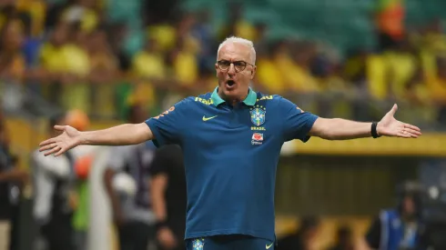 SALVADOR, BRAZIL – NOVEMBER 19: Dorival Junior, Head Coach of Brazil reacts during the South American FIFA World Cup 2026 Qualifier match between Brazil and Uruguay at Arena Fonte Nova on November 19, 2024 in Salvador, Brazil. (Photo by Pedro Vilela/Getty Images)