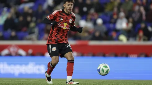 HARRISON, NEW JERSEY – MARCH 01: Felipe Carballo #20 of New York Red Bulls kicks the ball during an MLS soccer match between the New York Red Bulls and Nashville SC on March 01, 2025 in Harrison, New Jersey. (Photo by Adam Hunger/Getty Images)
