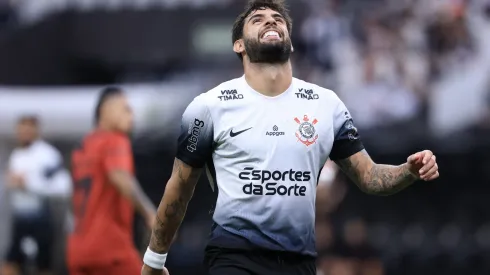 SP – SAO PAULO – 19/04/2025 – BRASILEIRO A 2025, CORINTHIANS X SPORT – Yuri Alberto jogador do Corinthians lamenta durante partida contra o Sport no estadio Arena Corinthians pelo campeonato Brasileiro A 2025. Foto: Marcello Zambrana/AGIF
