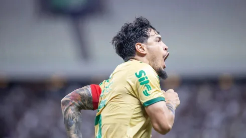 CE – FORTALEZA – 30/04/2025 – COPA DO BRASIL 2025, CEARA X PALMEIRAS – Gustavo Gomez jogador do Palmeiras comemora seu gol durante partida contra o Ceara no estadio Arena Castelao pelo campeonato Copa Do Brasil 2025. Foto: Baggio Rodrigues/AGIF