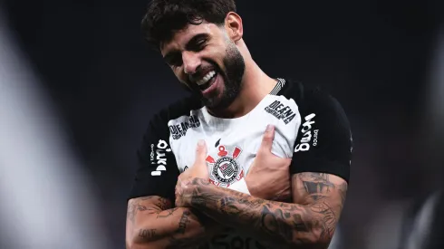 SP – SAO PAULO – 03/05/2025 – BRASILEIRO A 2025, CORINTHIANS X INTERNACIONAL – Yuri Alberto jogador do Corinthians comemora seu gol durante partida contra o Internacional no estadio Arena Corinthians pelo campeonato Brasileiro A 2025. Foto: Ettore Chiereguini/AGIF