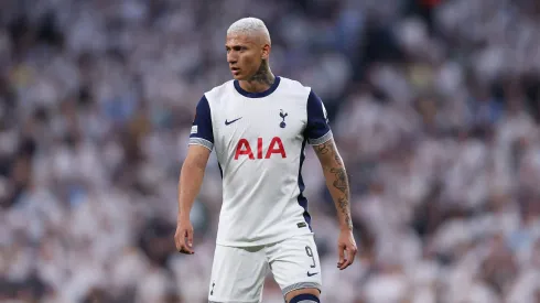 LONDON, ENGLAND – MAY 01: Richarlison of Tottenham Hotspur reacts during the UEFA Europa League 2024/25 Quarter Final Second Leg match between Tottenham Hotspur and FK Bodo/Glimt at Tottenham Hotspur Stadium on May 01, 2025 in London, England. (Photo by Ryan Pierse/Getty Images)