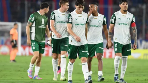 ASUNCION, PARAGUAY – MAY 07: Agustin Giay of Palmeiras reacts during the Copa CONMEBOL Libertadores 2025 Group G match between Cerro Porteño and Palmeiras at Estadio General Pablo Rojas – La Nueva Olla on May 07, 2025 in Asuncion, Paraguay. (Photo by Christian Alvarenga/Getty Images)