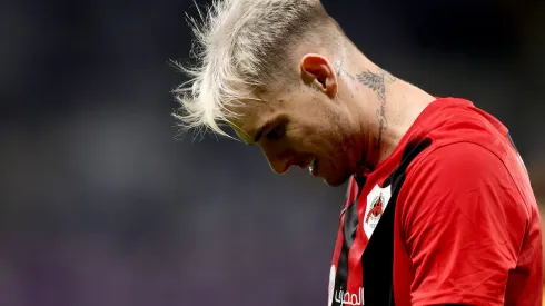 AL AIN, UNITED ARAB EMIRATES – FEBRUARY 03:  Roger Guedes of Al-Rayyan SC reacts during the AFC Champions League Elite match between Al Ain and Al-Rayyan at Hazza bin Zayed Stadium on February 03, 2025 in Al Ain, United Arab Emirates.  (Photo by Francois Nel/Getty Images)
