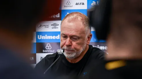 Mano Menezes técnico do Grêmio durante coletiva após a partida contra o CSA no estádio Arena do Grêmio pelo campeonato Copa Do Brasil 2025. Foto: Maxi Franzoi/AGIF