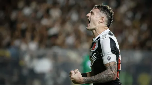 Vegetti celebra gol marcado contra o Melgar-PER. Foto: Matheus Lima/Vasco.