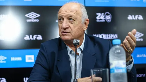 Felipão durante sua apresentação como coordenador técnico. Foto: Lucas Uebel/Grêmio FBPA