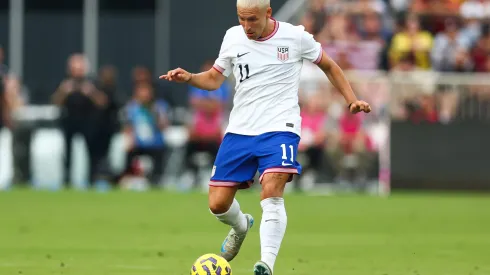 FORT LAUDERDALE, FLORIDA – JANUARY 18: Matko Miljevic #11 of the United States controls the ball against Venezuela during the second half of the game at Chase Stadium on January 18, 2025 in Fort Lauderdale, Florida. (Photo by Megan Briggs/Getty Images)