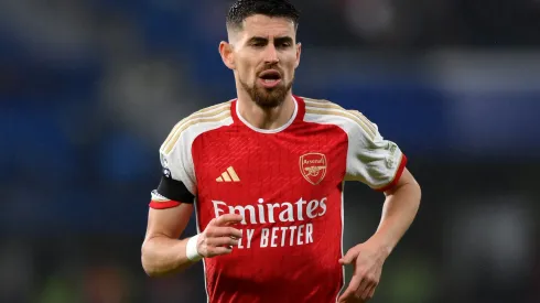 LONDON, ENGLAND – OCTOBER 21: Jorginho of Arsenal during the Premier League match between Chelsea FC and Arsenal FC at Stamford Bridge on October 21, 2023 in London, England. (Photo by Justin Setterfield/Getty Images)
