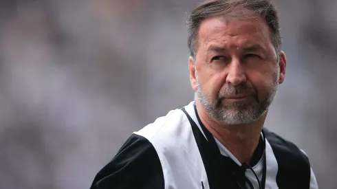 Augusto Melo presidente do Corinthians durante partida contra o Atlético-GO no estádio Arena Corinthians pelo campeonato Brasileiro A 2024. Foto: Ettore Chiereguini/AGIF