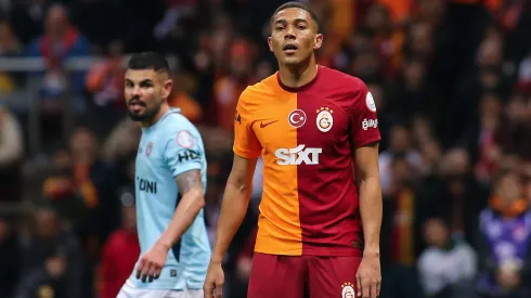 ISTANBUL, TURKEY – FEBRUARY 10: Carlos Vinicius of Galatasaray looks on during the Turkish Super League match between Galatasaray and Basaksehir at Rams Park on February 10, 2024 in Istanbul, Turkey. (Photo by Ahmad Mora/Getty Images)