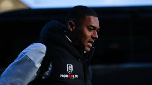 LONDON, ENGLAND – DECEMBER 22: Carlos Vinicius of Fulham arrives off the team bus prior to the Premier League match between Fulham FC and Southampton FC at Craven Cottage on December 22, 2024 in London, England. (Photo by Ryan Pierse/Getty Images)