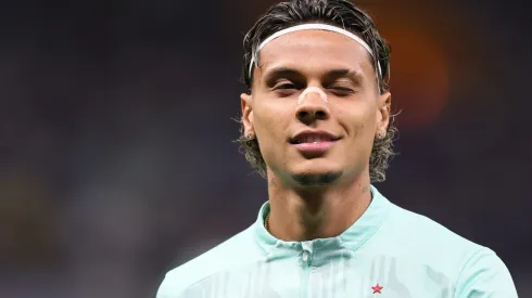 MG – BELO HORIZONTE – 01/06/2025 – BRASILEIRO A 2025, CRUZEIRO X PALMEIRAS – Richard Rios jogador do Palmeiras durante aquecimento antes da partida contra o Cruzeiro no estadio Mineirao pelo campeonato Brasileiro A 2025. Foto: Gilson Lobo/AGIF