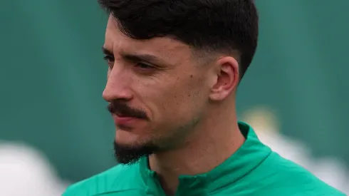 Piquerez durante treinamento na Academia de Futebol. Foto: Cesar Greco/SEP