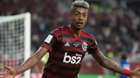 Bruno Henrique comemorando pelo Flamengo no Mundial de 2019 – Foto: Alexandre Vidal/Flamengo