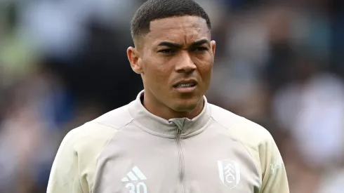 LONDON, ENGLAND – AUGUST 19: Carlos Vinicius of Fulham looks on ahead of the Premier League match between Fulham FC and Brentford FC at Craven Cottage on August 19, 2023 in London, England. (Photo by Mike Hewitt/Getty Images)