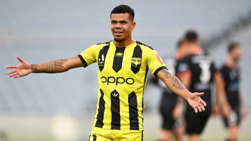 AUCKLAND, NEW ZEALAND – APRIL 16: Yan Sasse of the Phoenix reacts during the round 24 A-League Men's match between Wellington Phoenix and Brisbane Roar at Eden Park, on April 16, 2023, in Auckland, New Zealand. (Photo by Hannah Peters/Getty Images)