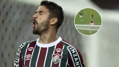 Gol perdido de Everaldo contra o Borussia tem ângulo impressionante filmado por torcedores. FotoxFoto: Everaldo (AGIF); Lance (Reprodução)
